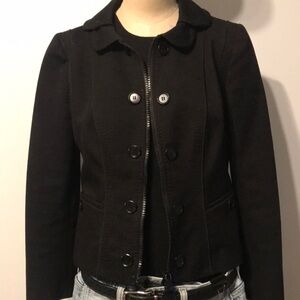 MOSCHINO Classic Black Textured Blazer with Tailored Fit size 8